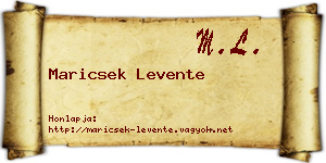 Maricsek Levente névjegykártya